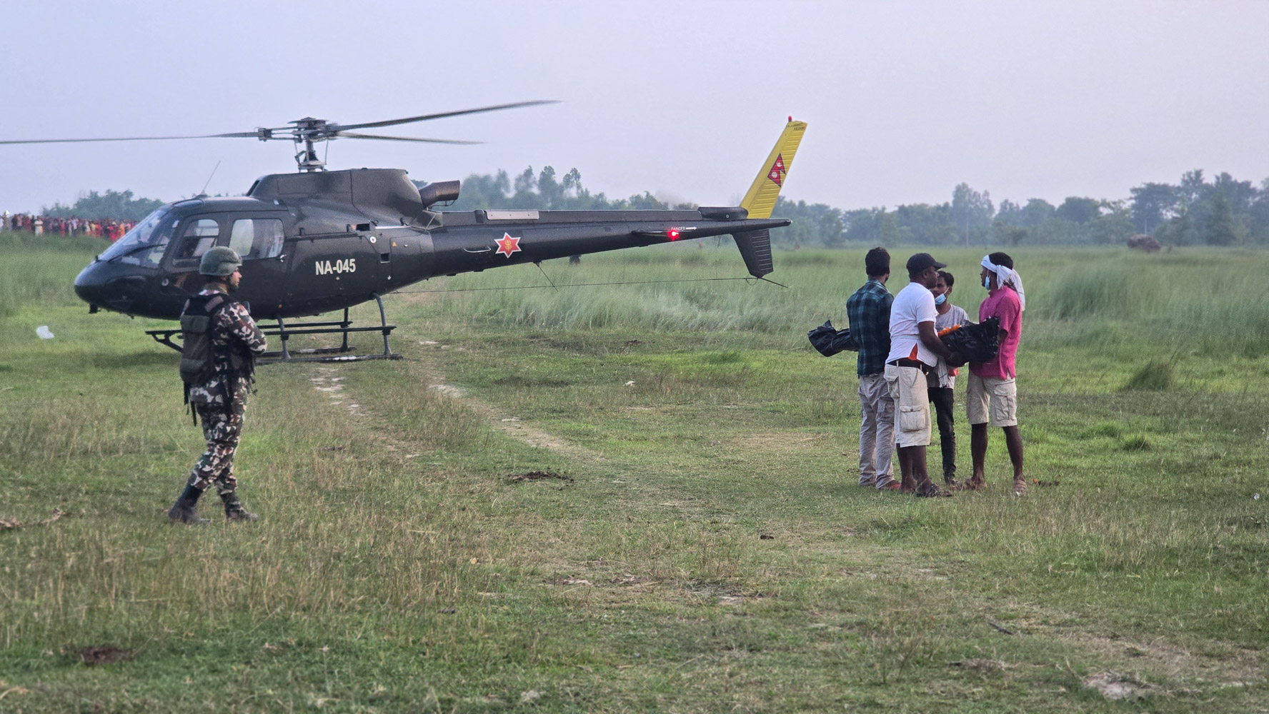 हेलिकप्टरमार्फत गाउँ पुर्‍याइयो गणेश यादवको शव, आजै अन्त्येष्टि गरिने