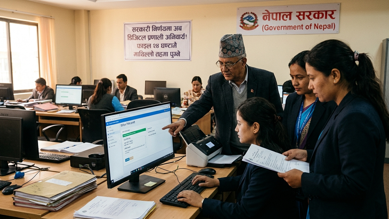 सरकारी निर्णयमा अब डिजिटल प्रणाली अनिवार्य, ढिलाइ भए फाइल २४ घण्टामै माथिल्लो तहमा पुग्ने