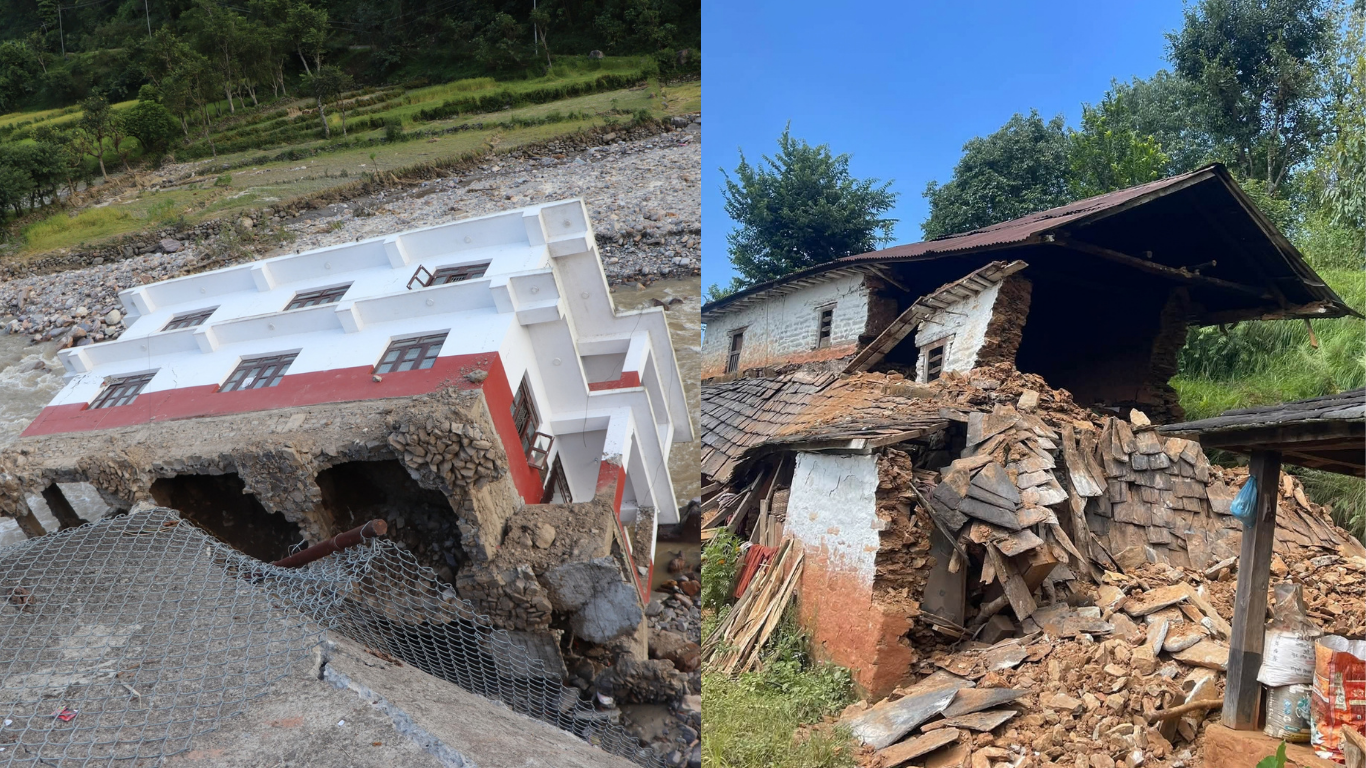 पर्वतमा बाढीपहिरोबाट तीन सय परिवार विस्थापित, बागलुङको गलकोटमा ६३ घरमा क्षति